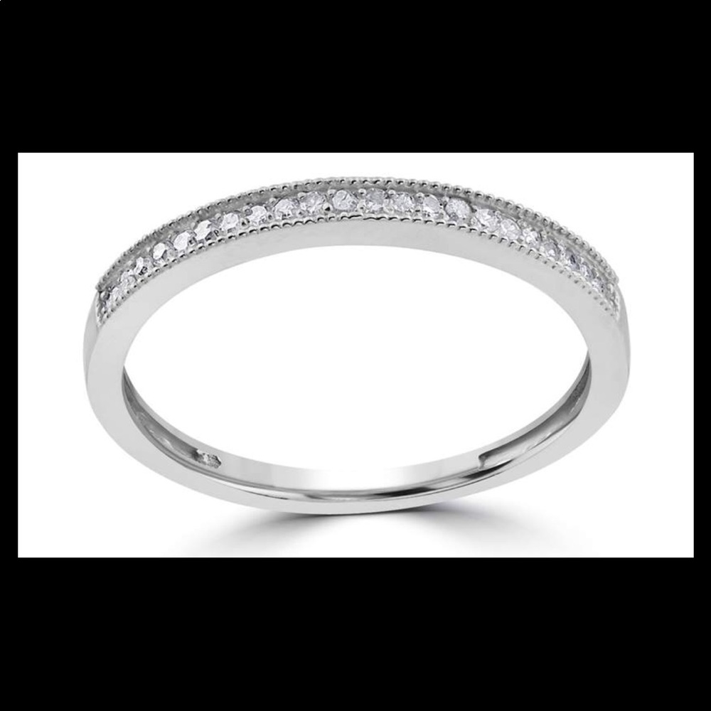 1/8 CTTW Diamond and 10K White Gold Weddin…